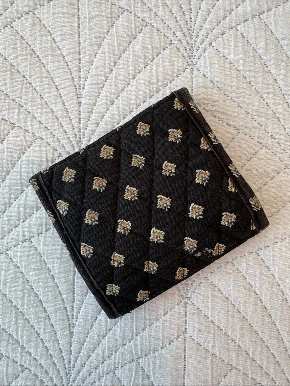 Vera Bradley Compact Wallet in Black, Red & Cream